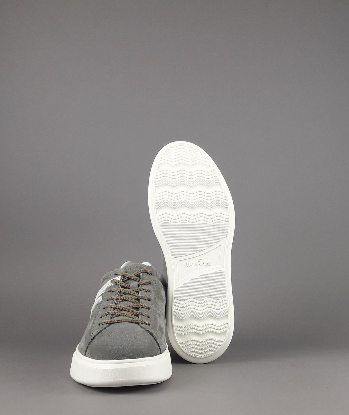 Hogan Sneakers H580 Uomo Camoscio Grigio H Lunga