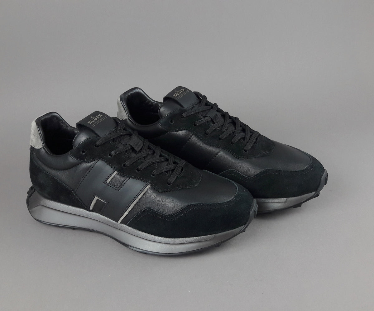 Hogan Sneakers H601 Uomo Camoscio E Pelle Nero H Cucita