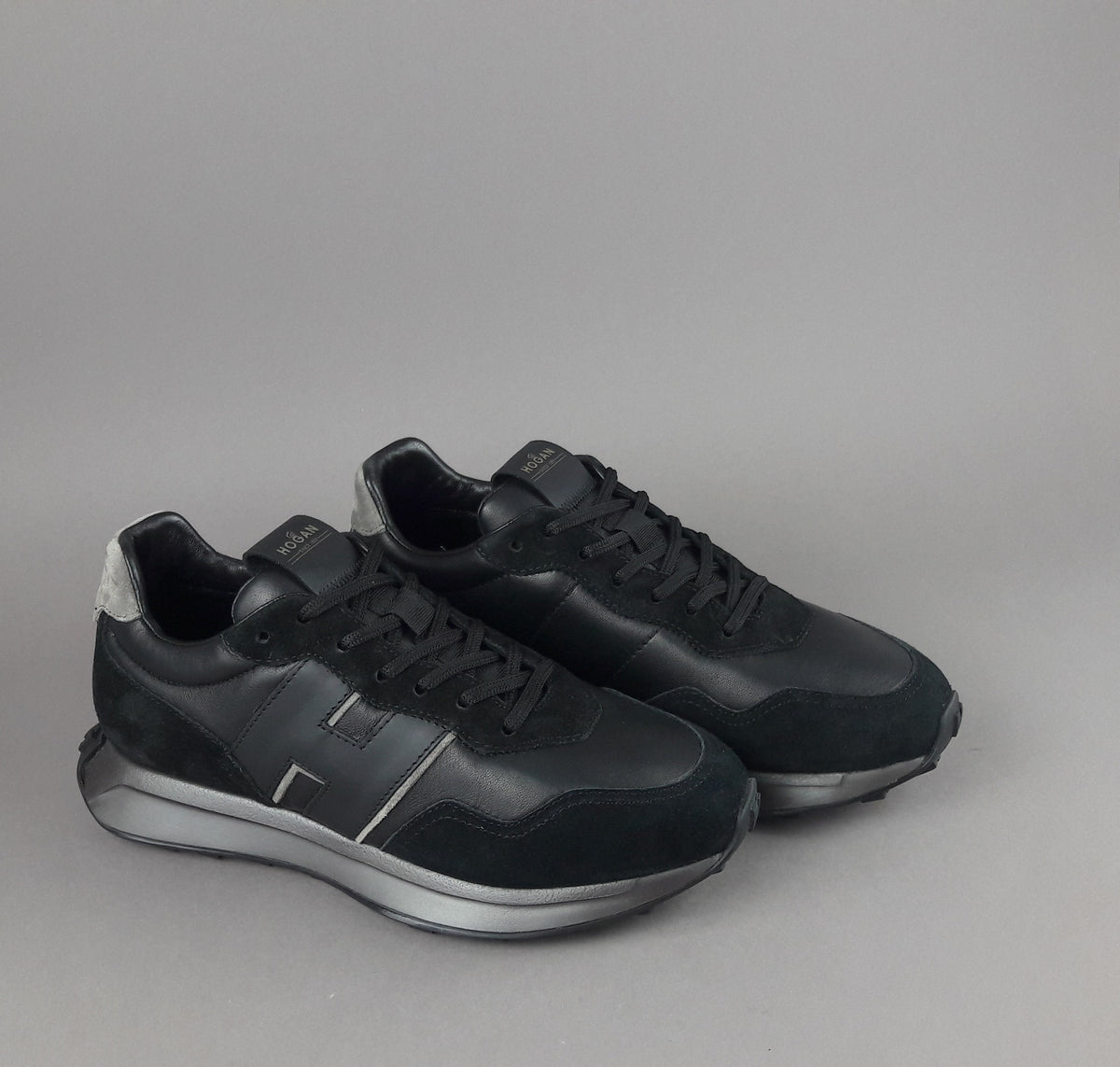 Hogan Sneakers H601 Uomo Camoscio E Pelle Nero H Cucita