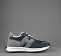 Hogan Sneakers H601 Uomo Camoscio Tela Blu Scuro H Gommata Stampata