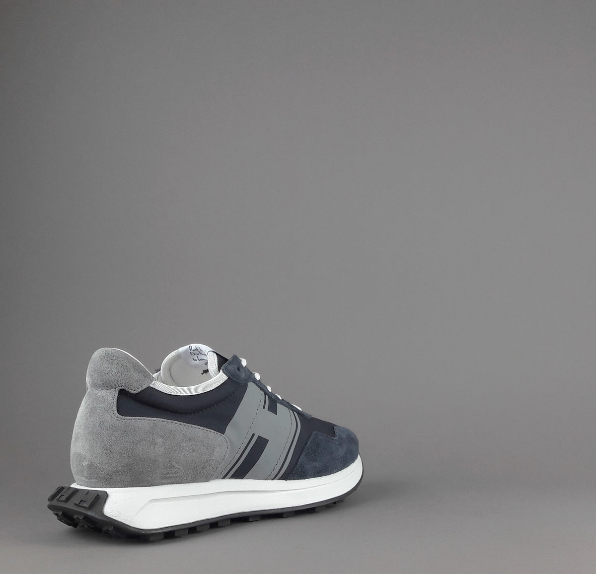 Hogan Sneakers H601 Uomo Camoscio Tela Blu Scuro H Gommata Stampata