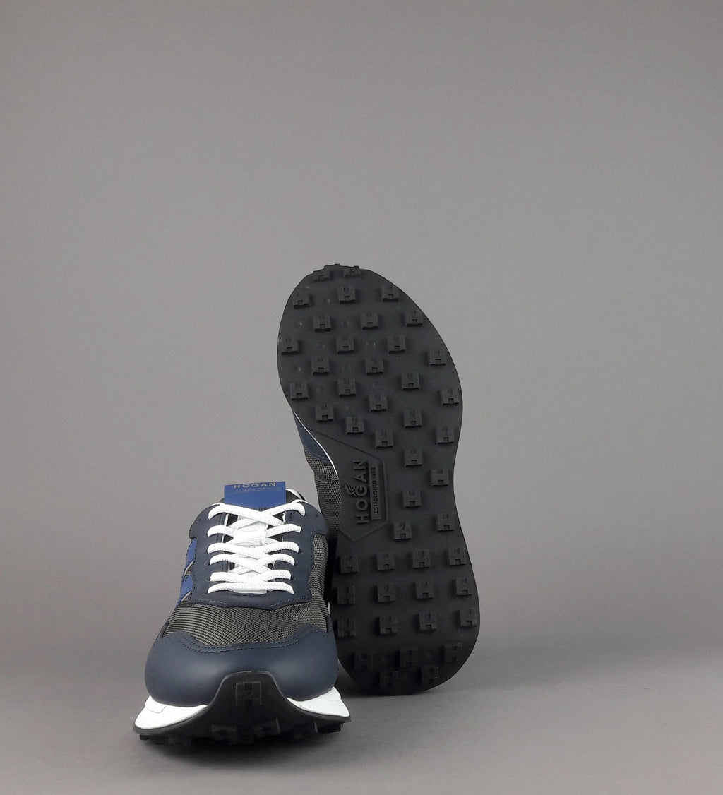 Hogan Sneakers H601 Uomo Pelle Tela Blu Scuro H Gommata