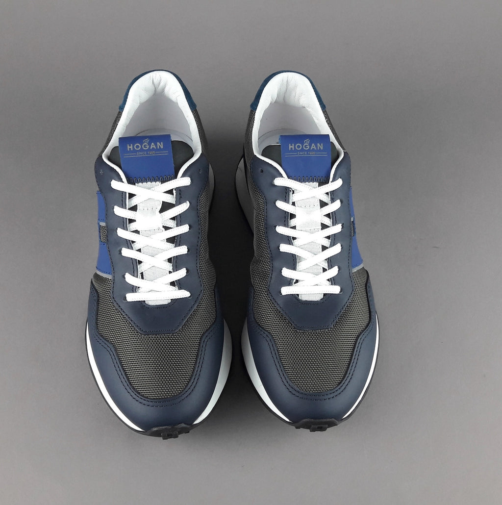 Hogan Sneakers H601 Uomo Pelle Tela Blu Scuro H Gommata