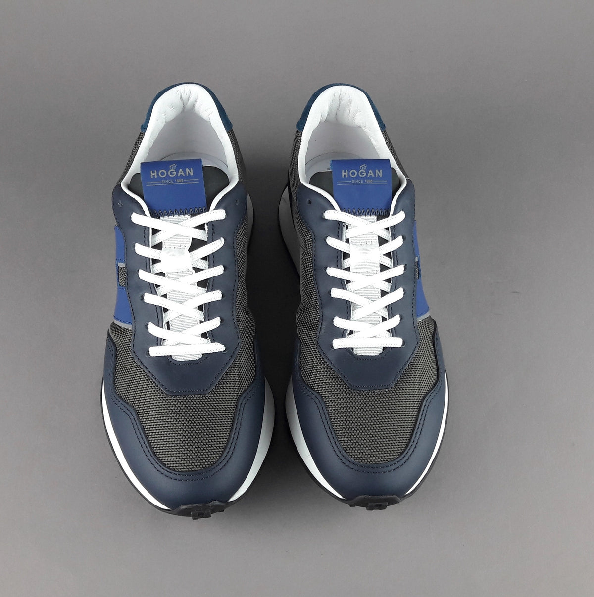 Hogan Sneakers H601 Uomo Pelle Tela Blu Scuro H Gommata