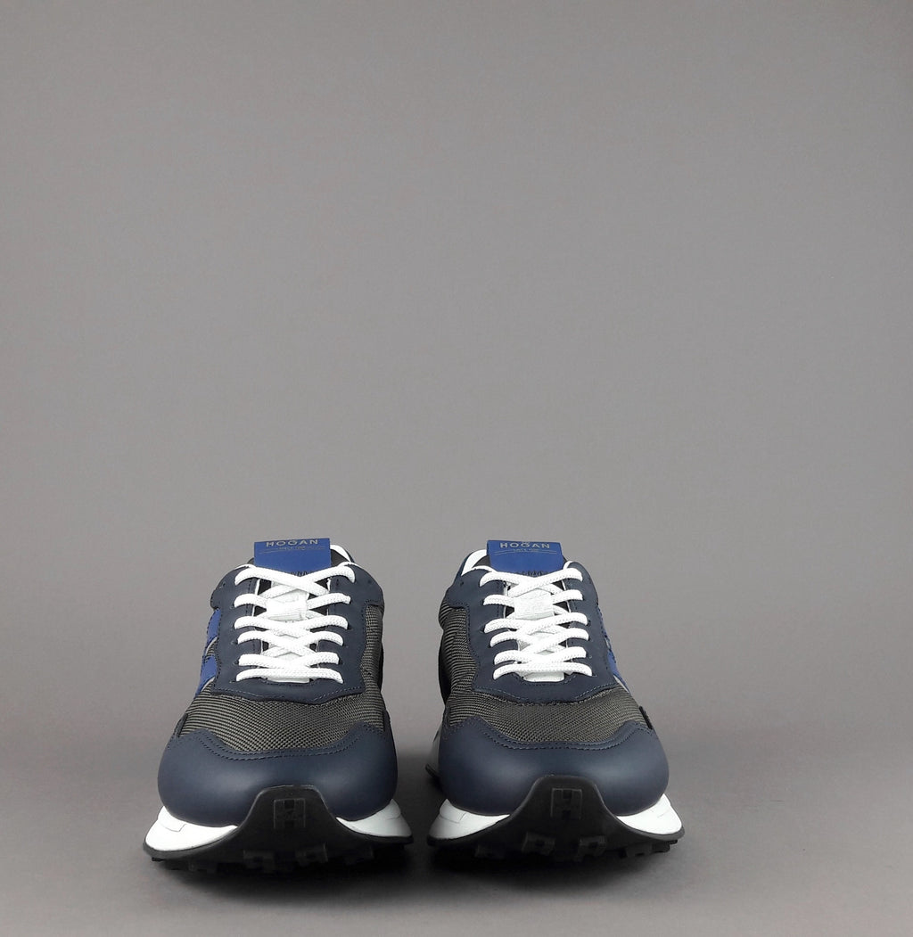 Hogan Sneakers H601 Uomo Pelle Tela Blu Scuro H Gommata