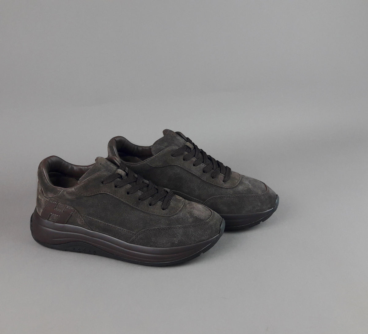 Hogan Sneakers Hi-Light H719 Uomo Camoscio Marrone Scuro
