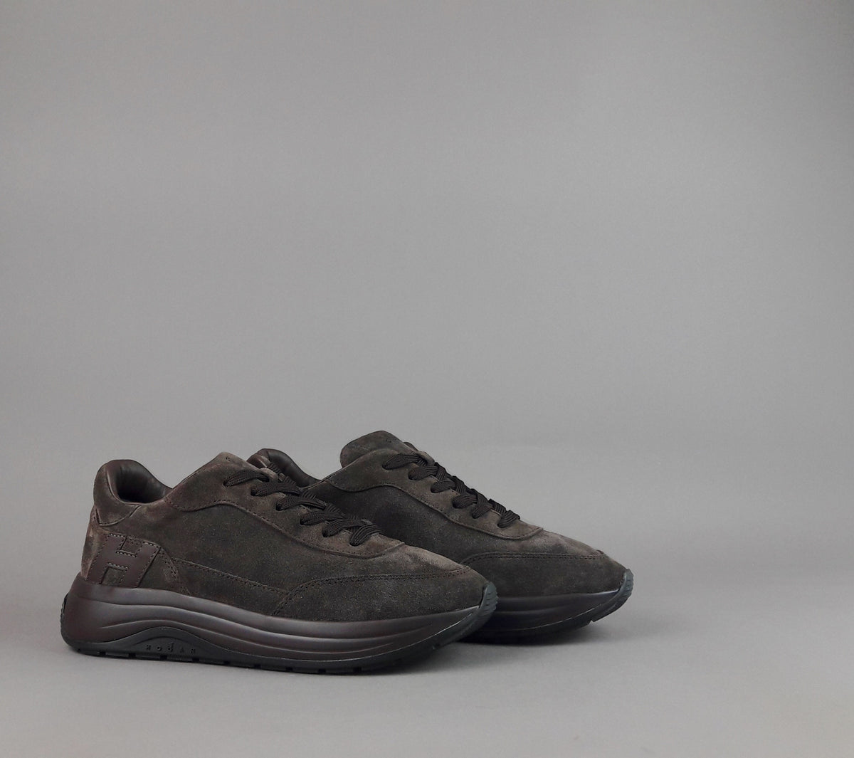 Hogan Sneakers Hi-Light H719 Uomo Camoscio Marrone Scuro
