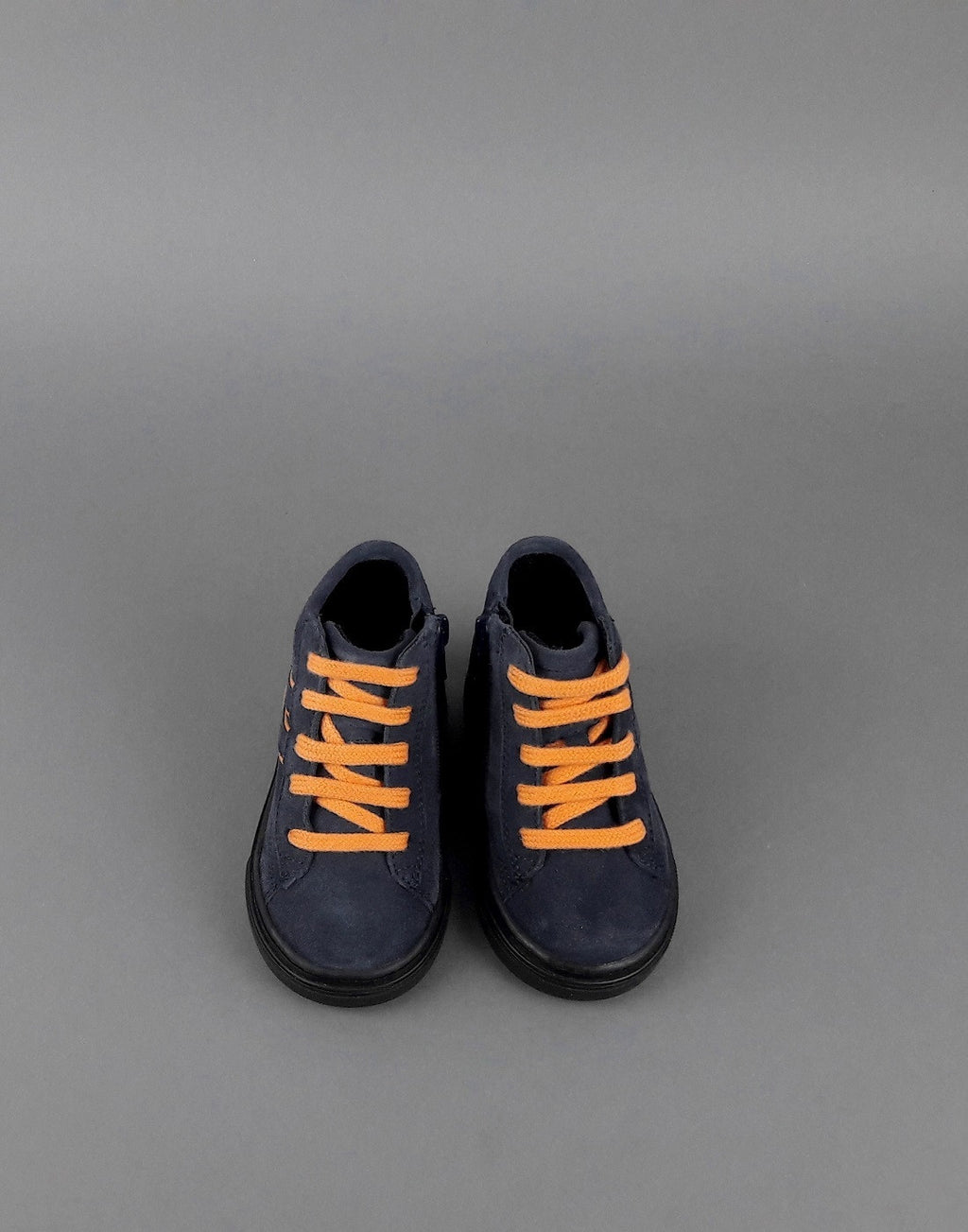 Hogan Sneakers Hi Top J340 Junior Baby Camoscio Blu Scuro H Suede Blu Scuro Profilo Arancio