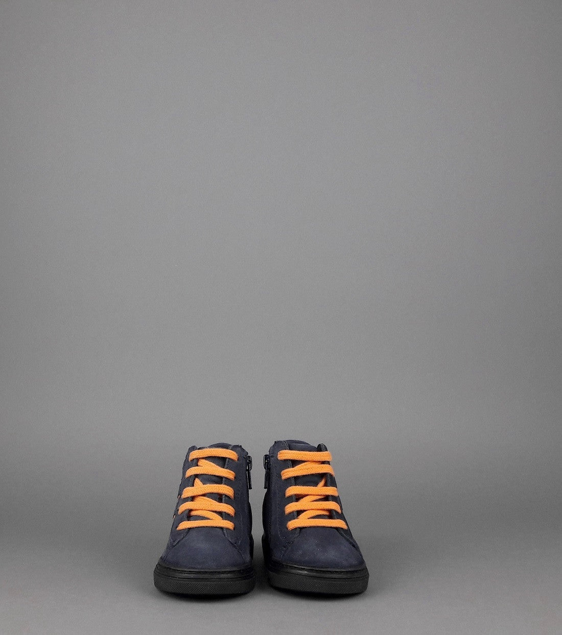 Hogan Sneakers Hi Top J340 Junior Baby Camoscio Blu Scuro H Suede Blu Scuro Profilo Arancio