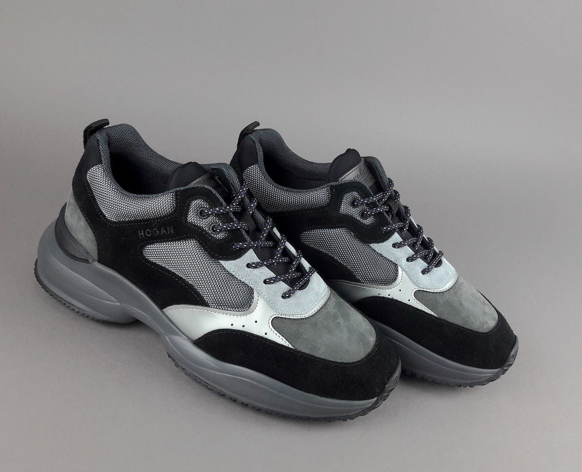 Hogan Sneakers Interaction Uomo Camoscio Tela Nero Grigio