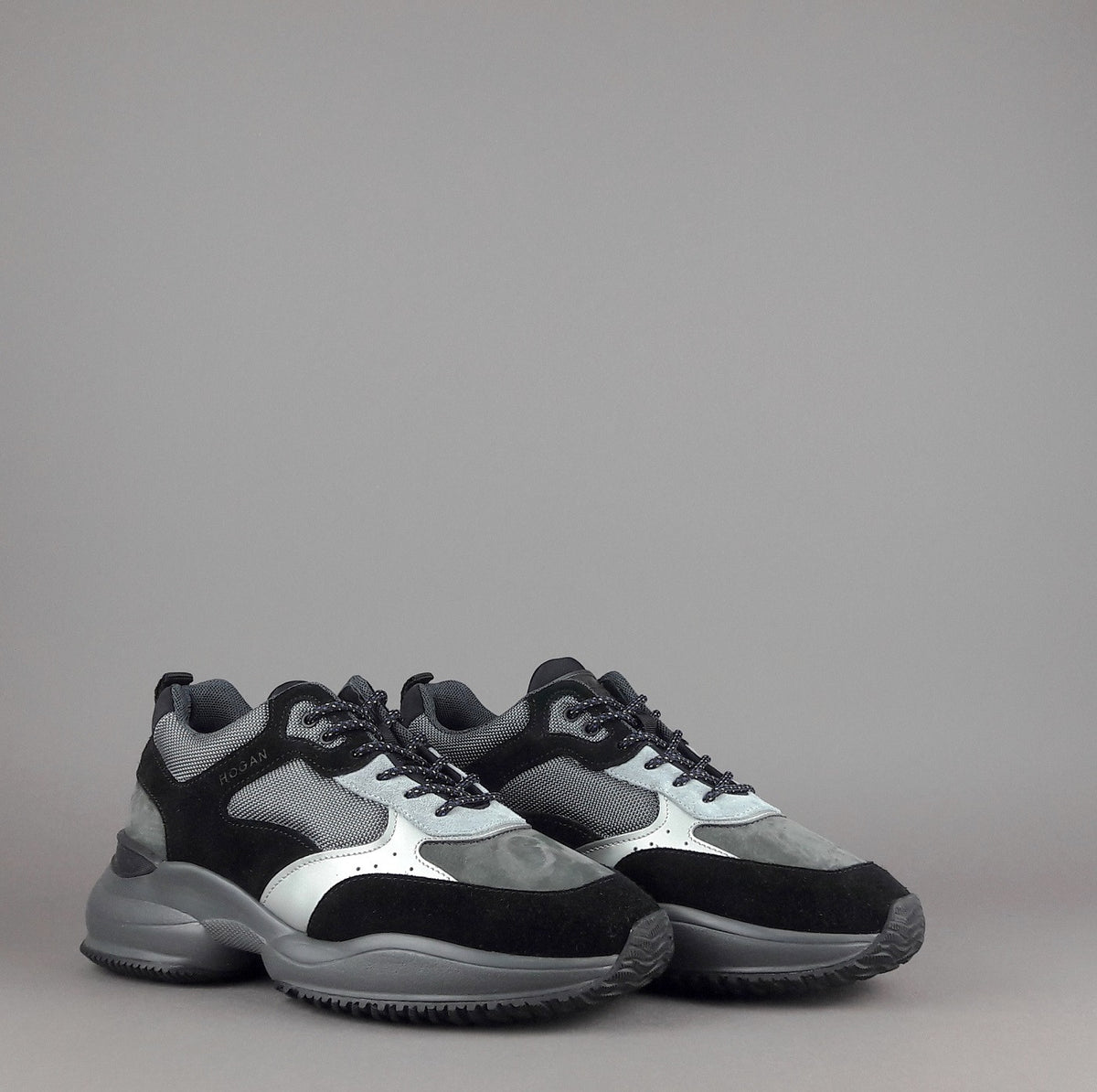 Hogan Sneakers Interaction Uomo Camoscio Tela Nero Grigio