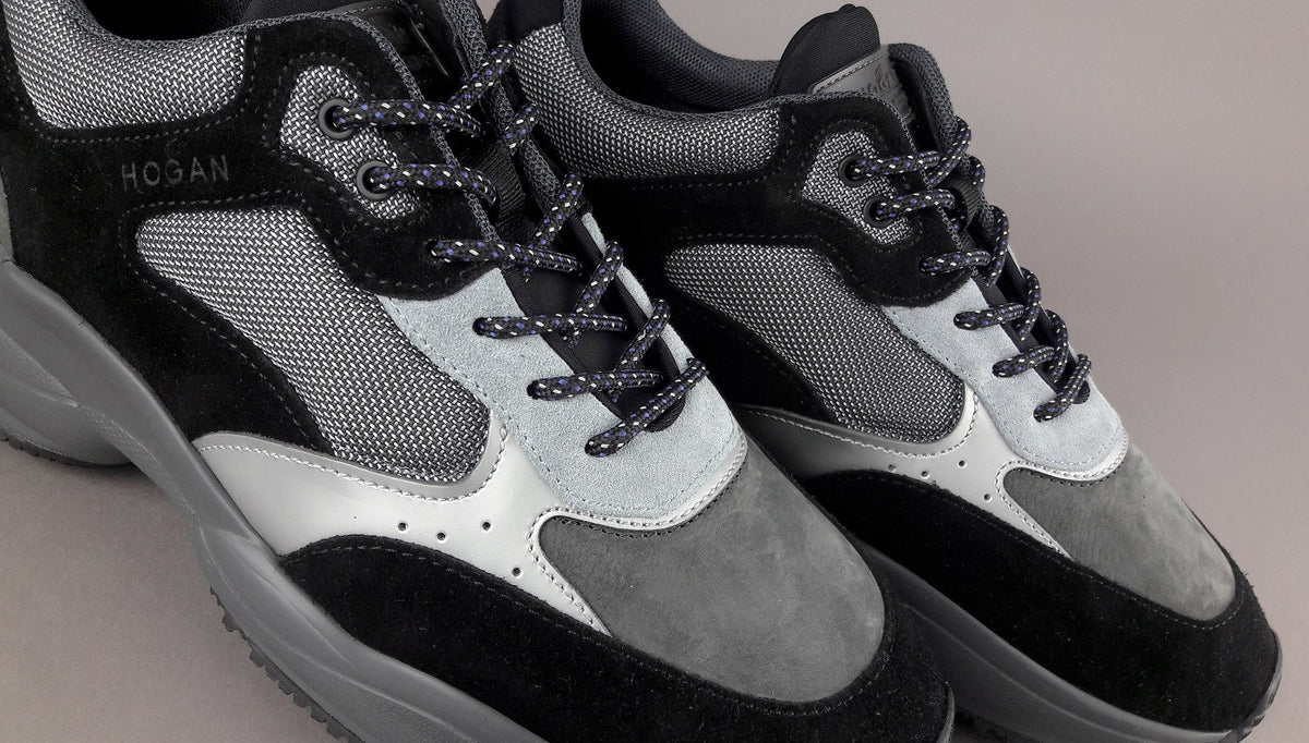Hogan Sneakers Interaction Uomo Camoscio Tela Nero Grigio