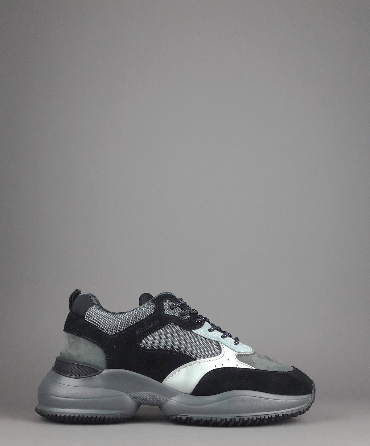 Hogan Sneakers Interaction Uomo Camoscio Tela Nero Grigio