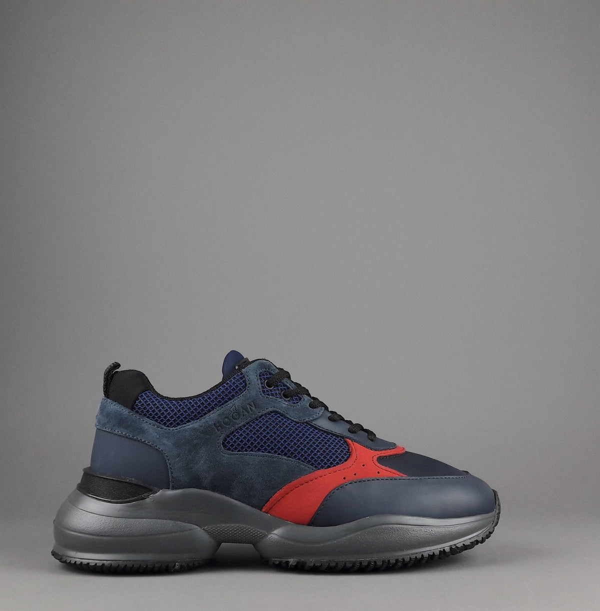 Hogan Sneakers Interaction Uomo Pelle Camoscio Tela Blu Scuro
