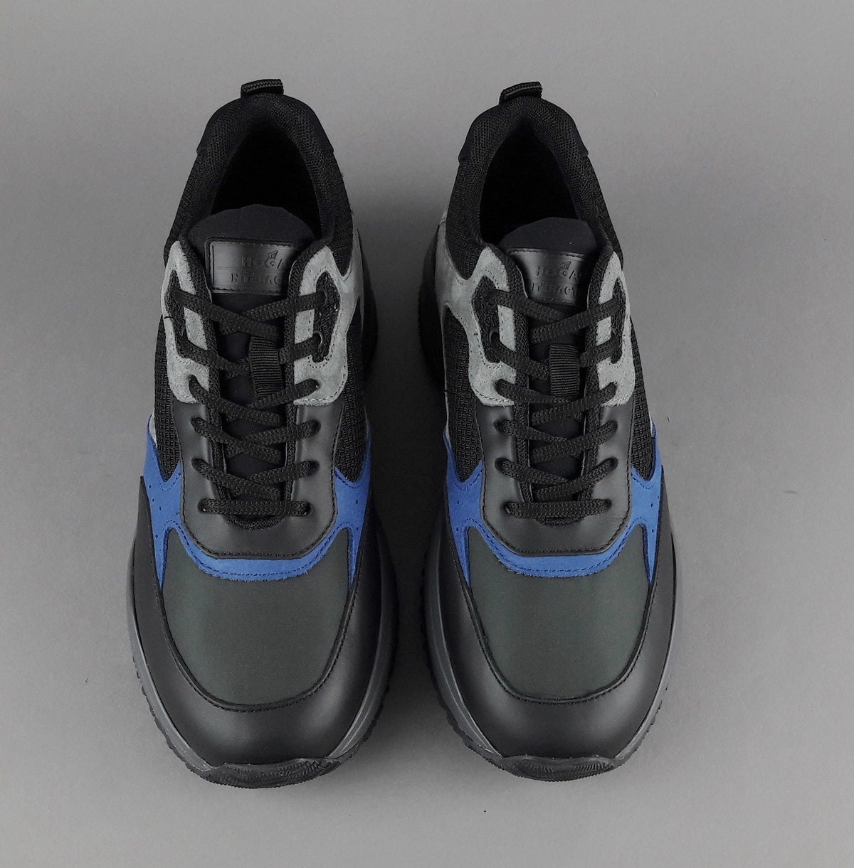 Hogan Sneakers Interaction Uomo Pelle Camoscio Tela Nero Grigio