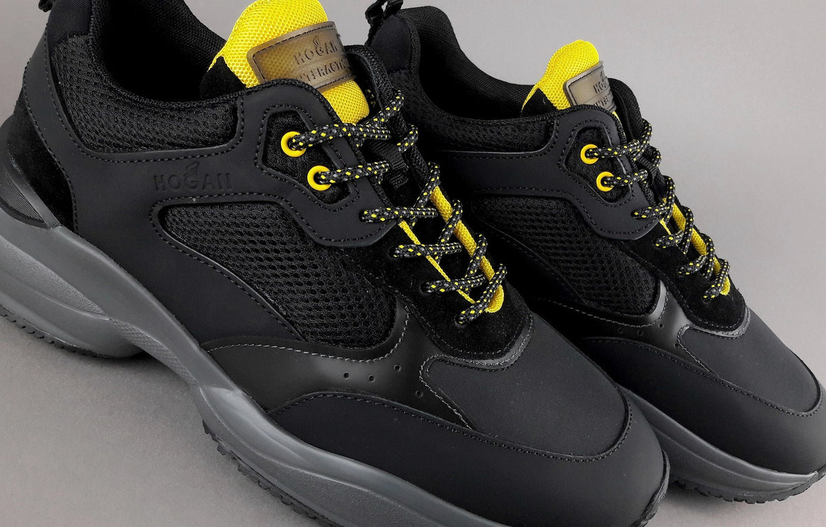 Hogan Sneakers Interaction Uomo Pelle Gommata Tela Nero