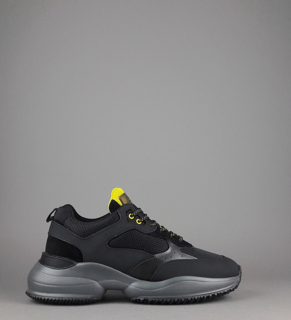 Hogan Sneakers Interaction Uomo Pelle Gommata Tela Nero
