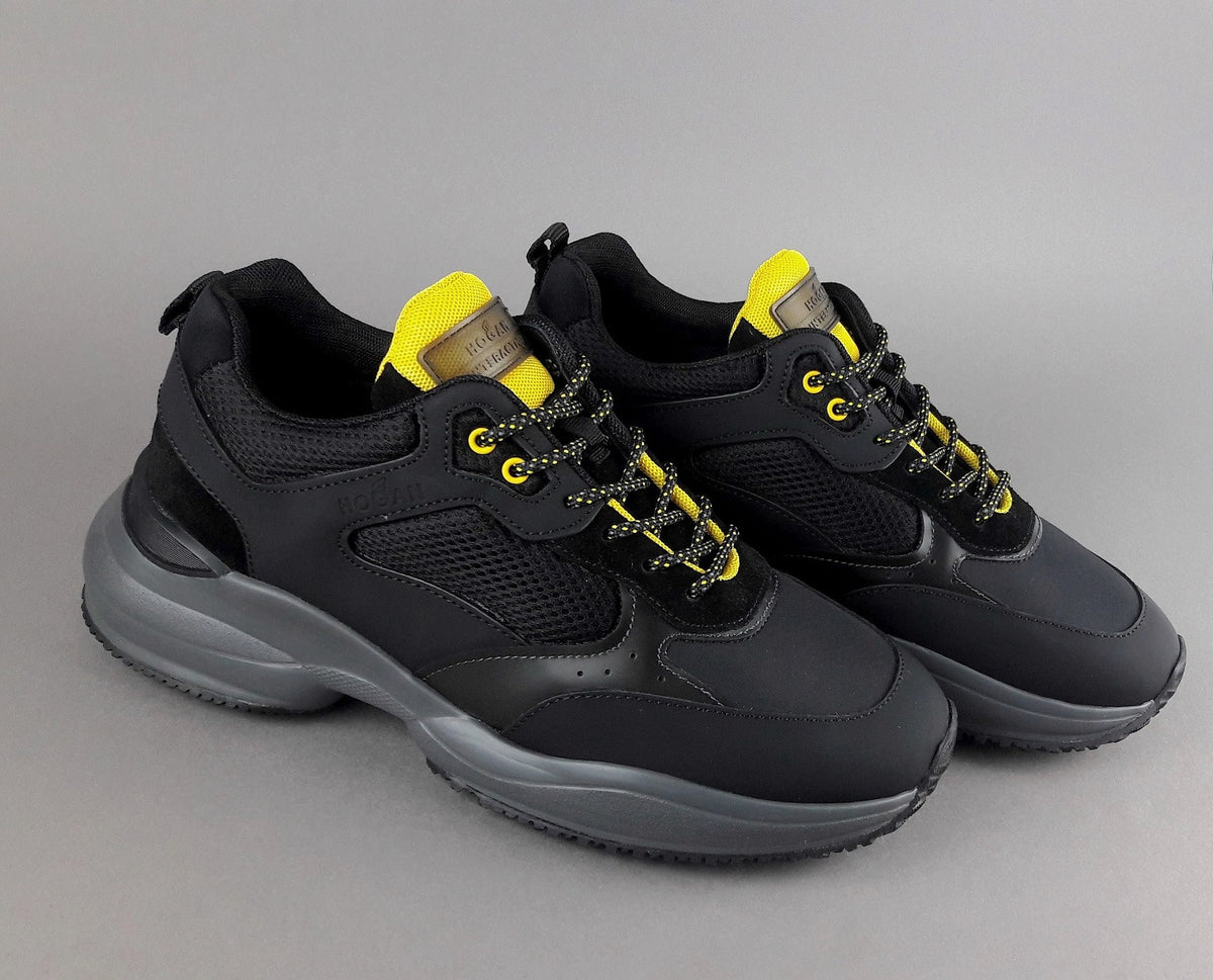 Hogan Sneakers Interaction Uomo Pelle Gommata Tela Nero