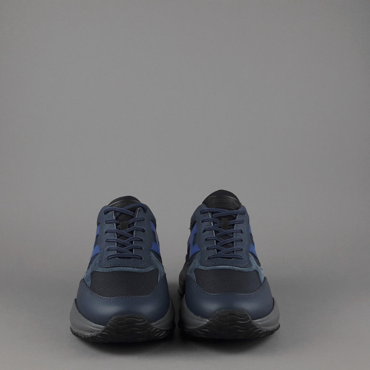 Hogan Sneakers Interaction Uomo Pelle Tela Blu Scuro