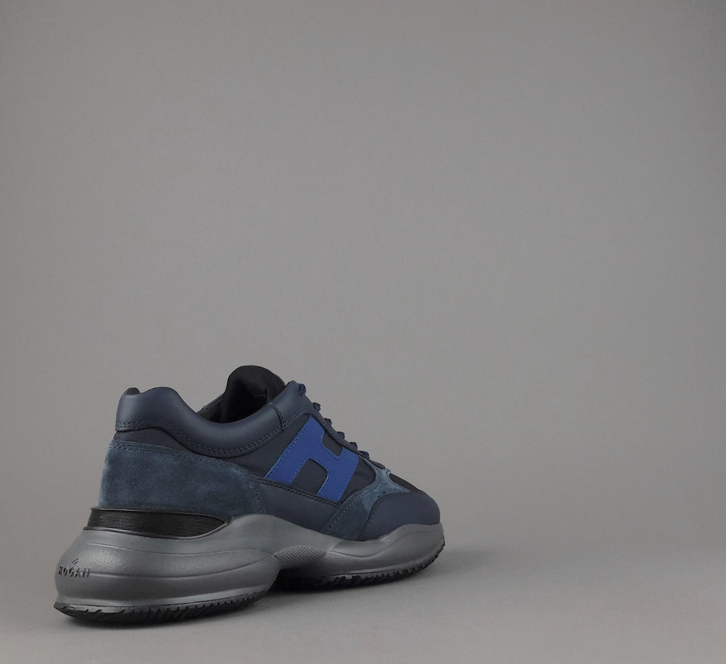 Hogan Sneakers Interaction Uomo Pelle Tela Blu Scuro