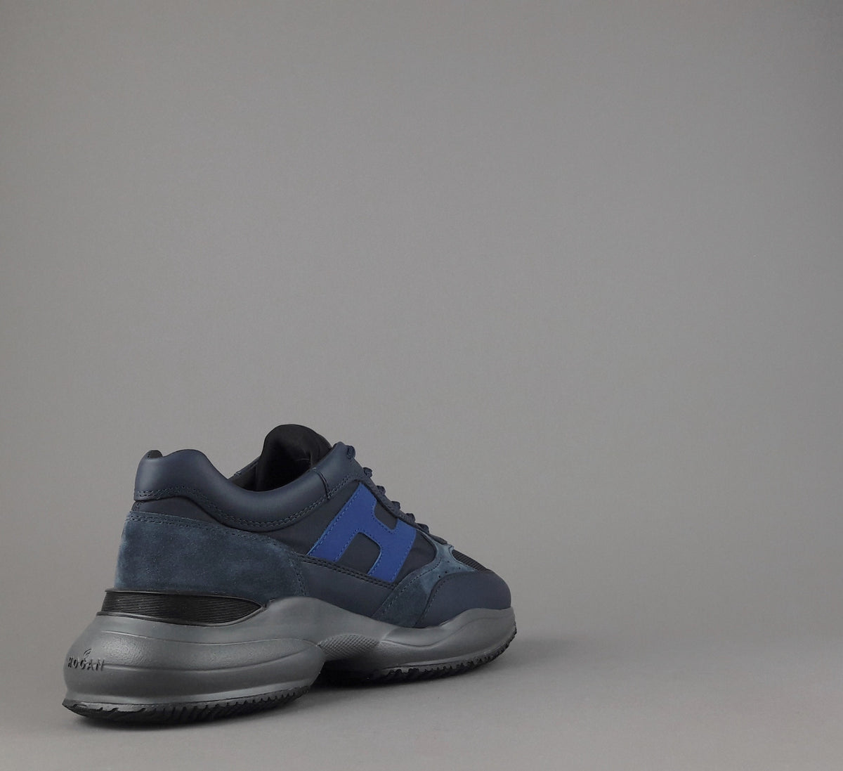 Hogan Sneakers Interaction Uomo Pelle Tela Blu Scuro