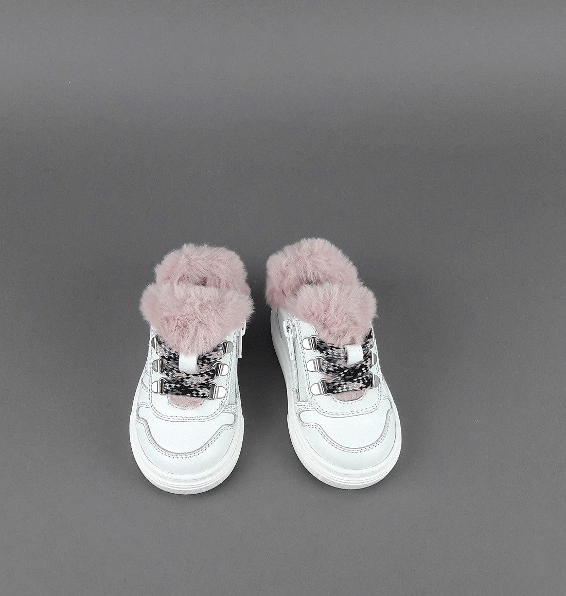 Hogan Sneakers J340 Junior Baby Pelle Bianco Ecopelliccia H Stitching
