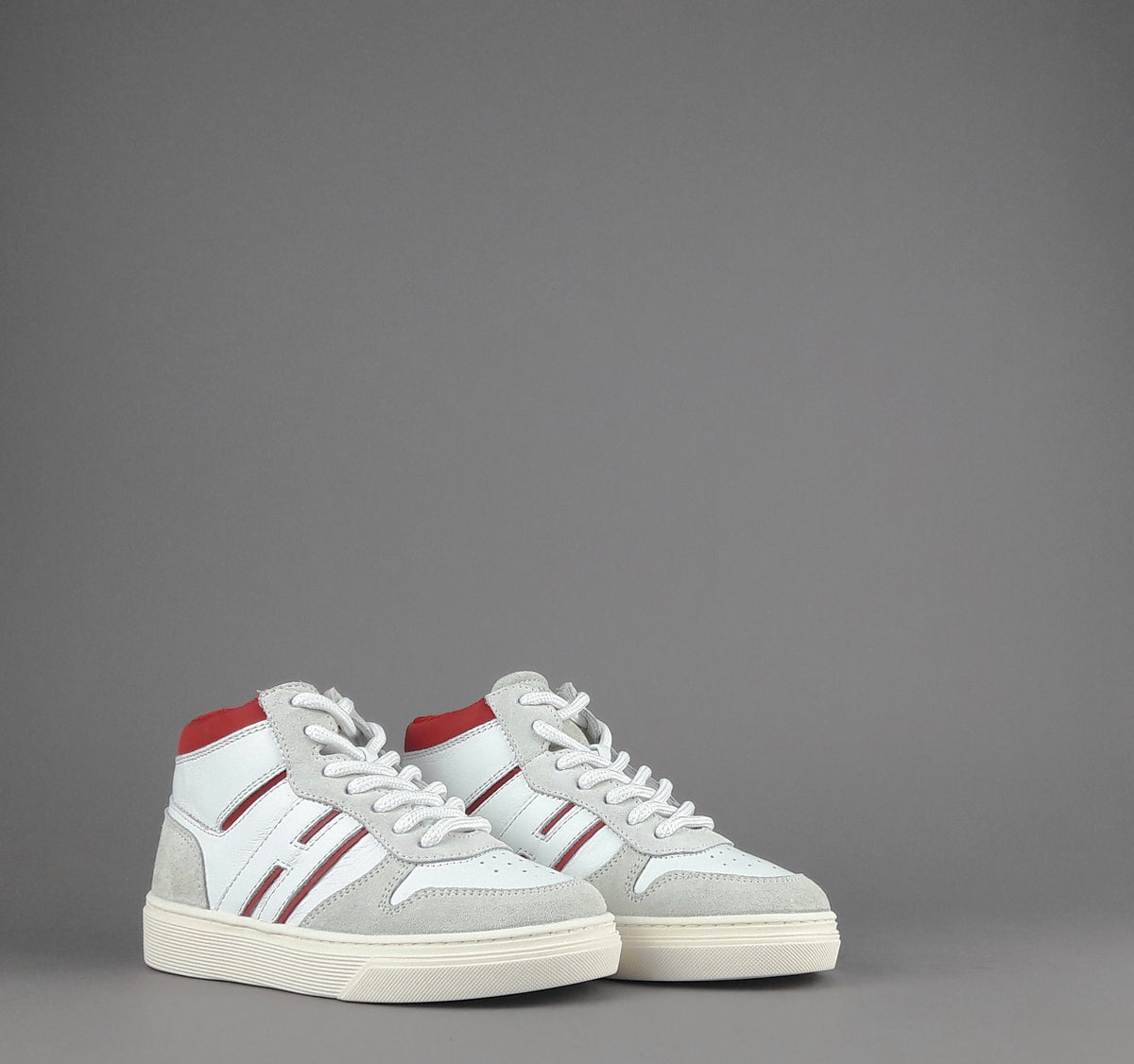 Hogan Sneakers J340 Junior Camoscio Pelle Bianco H Lunga