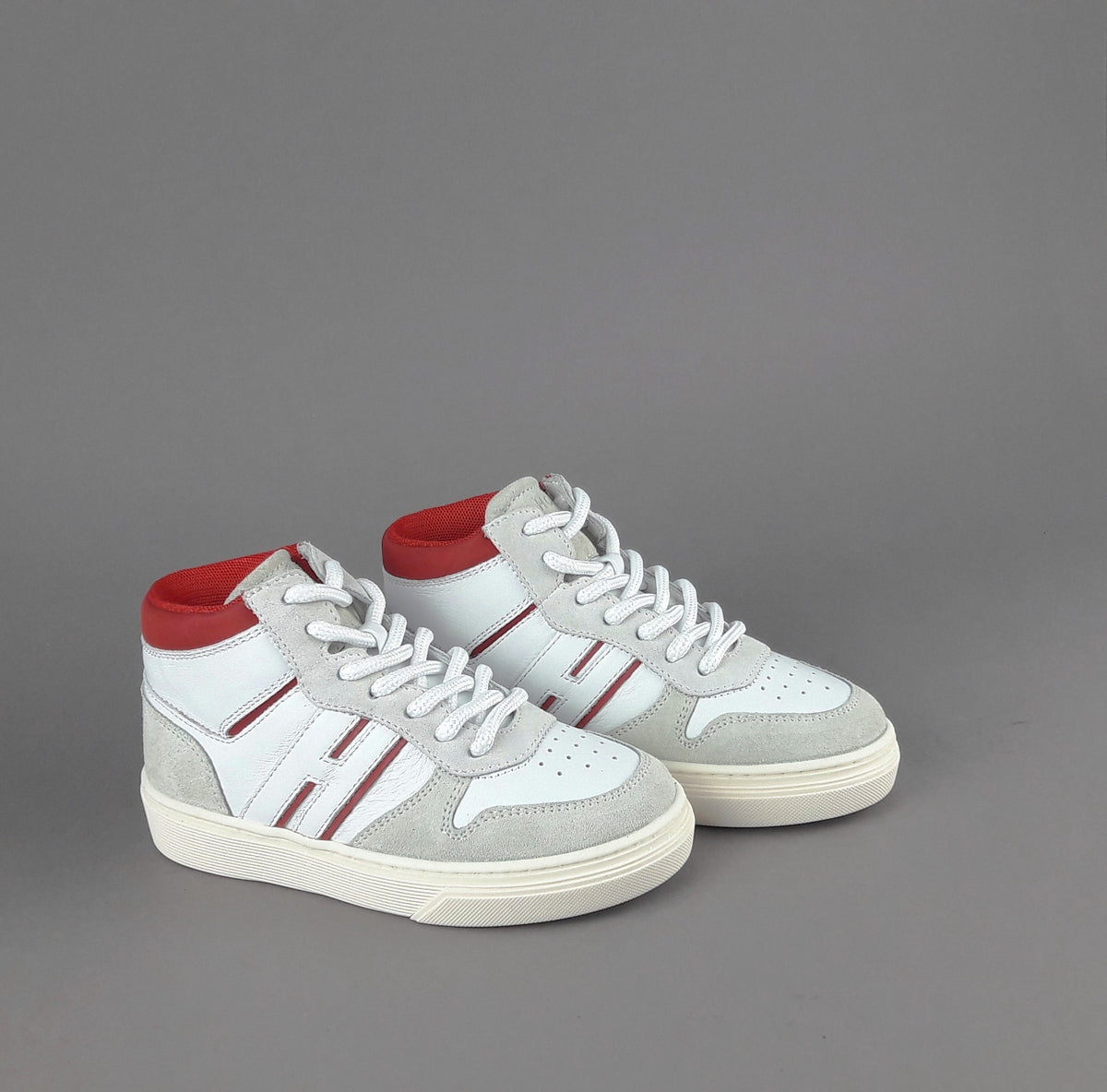 Hogan Sneakers J340 Junior Camoscio Pelle Bianco H Lunga
