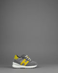 Hogan Sneakers J484 Junior Baby Camoscio Tela Grigio Scuro H Tessuto