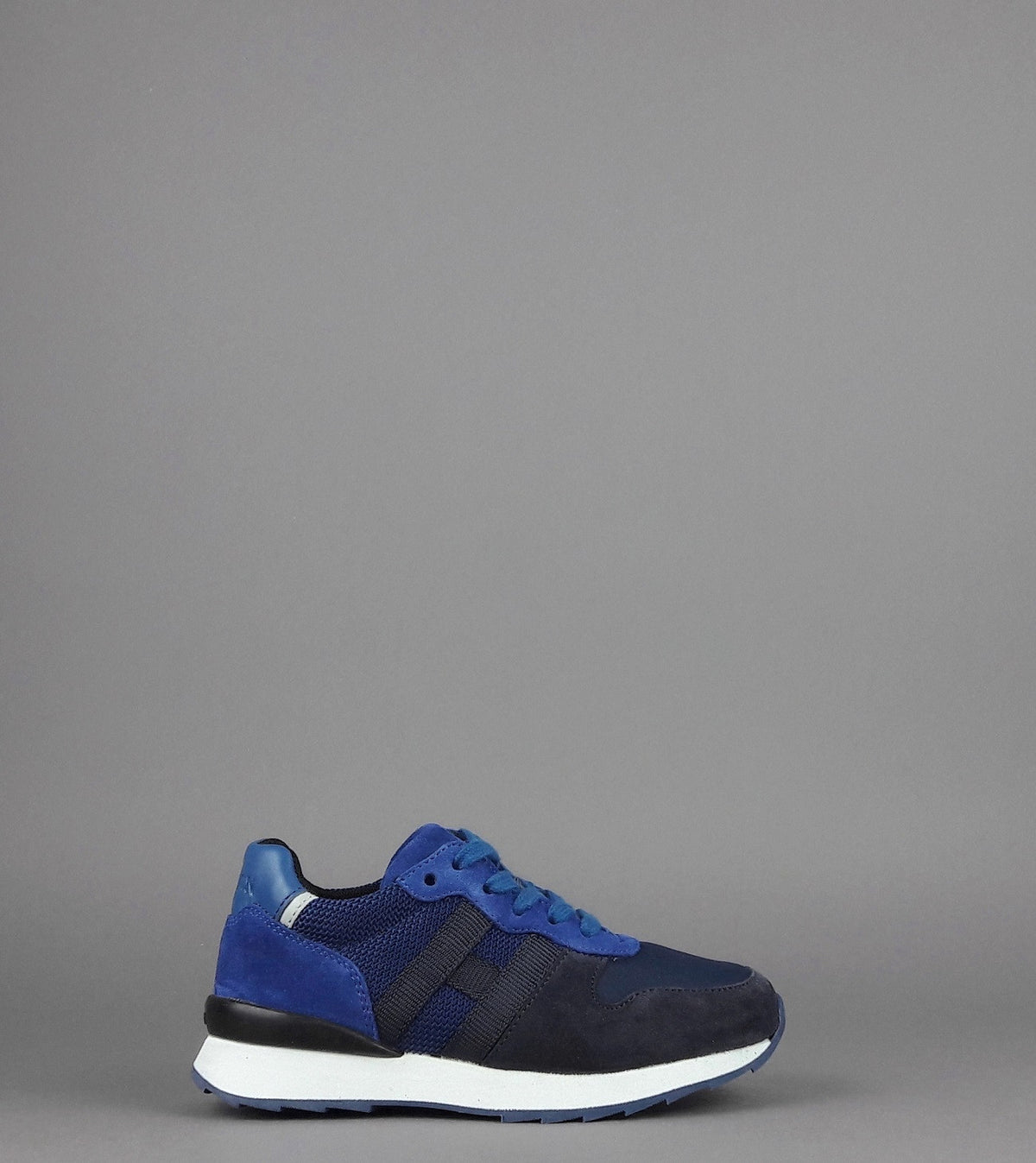 Hogan Sneakers J484 Junior Camoscio Tela Scuba Blu Scuro Blu H Tessuto