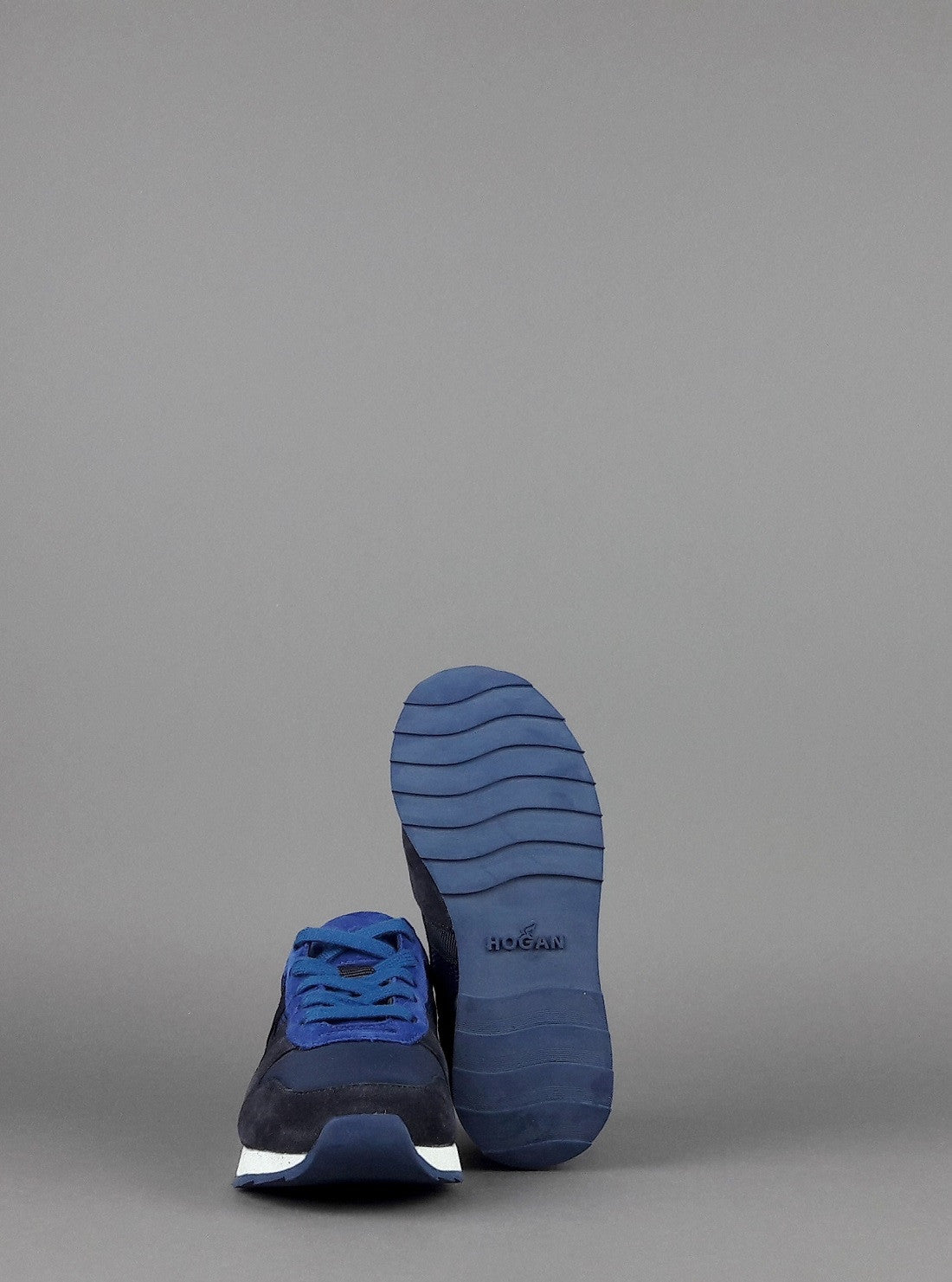 Hogan Sneakers J484 Junior Camoscio Tela Scuba Blu Scuro Blu H Tessuto