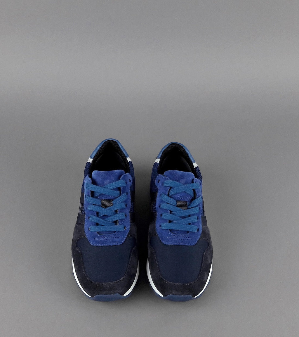 Hogan Sneakers J484 Junior Camoscio Tela Scuba Blu Scuro Blu H Tessuto