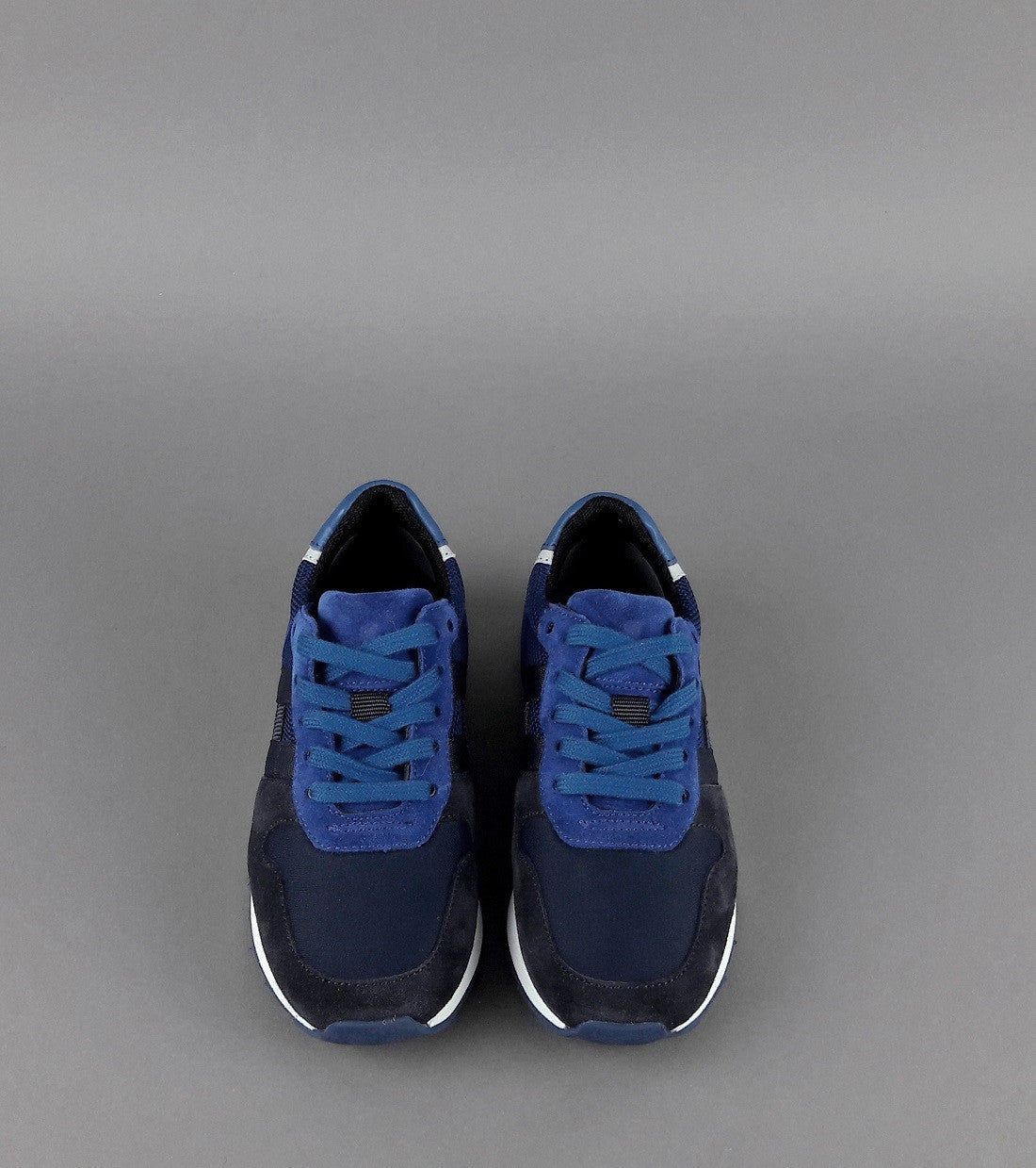 Hogan Sneakers J484 Junior Camoscio Tela Scuba Blu Scuro Blu H Tessuto