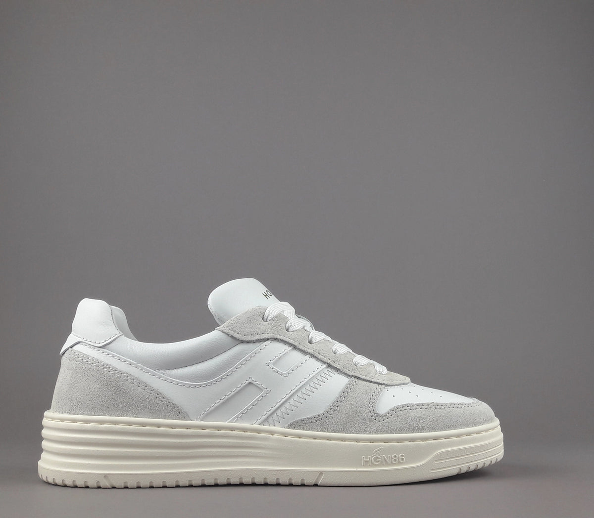 Hogan Sneakers Uomo H630 Camoscio Ghiaccio Pelle Bianco