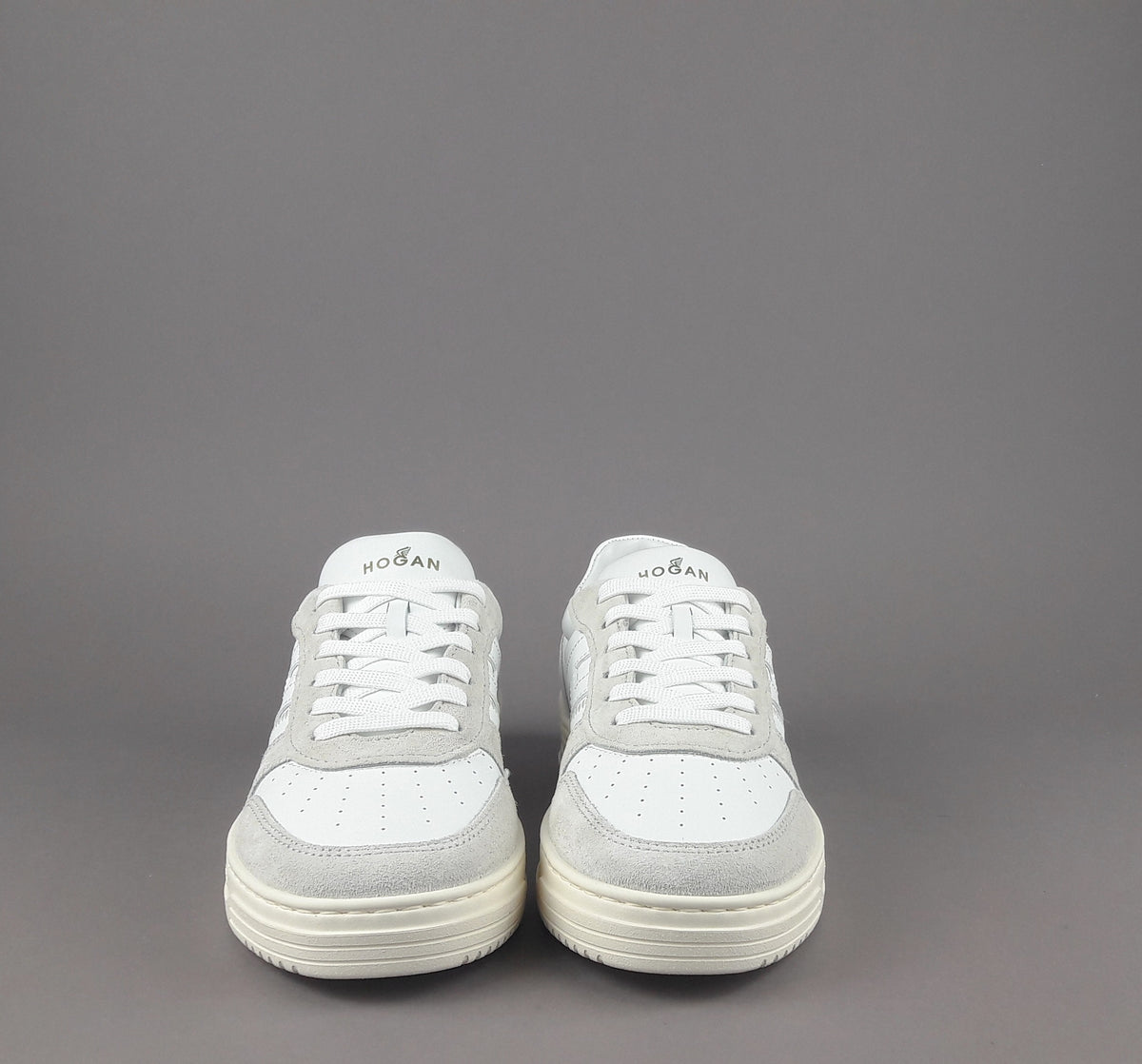 Hogan Sneakers Uomo H630 Camoscio Ghiaccio Pelle Bianco