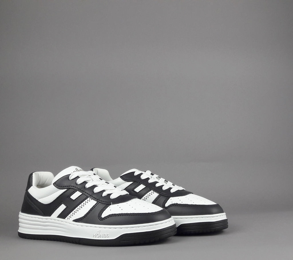 Hogan Sneakers Uomo H630 Pelle Nero/Bianco