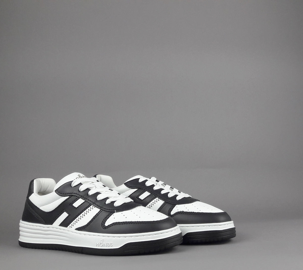 Hogan Sneakers Uomo H630 Pelle Nero/Bianco