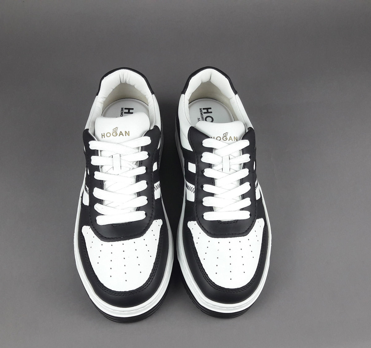 Hogan Sneakers Uomo H630 Pelle Nero/Bianco