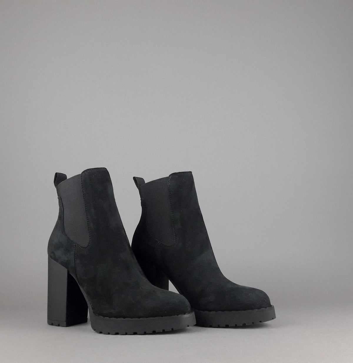 Hogan Stivaletto Donna H542 Camoscio Nero Elastici Laterali