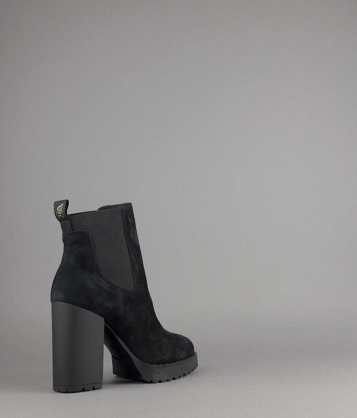 Hogan Stivaletto Donna H542 Camoscio Nero Elastici Laterali