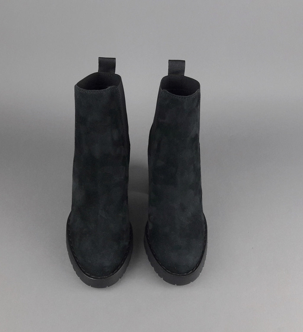 Hogan Stivaletto Donna H542 Camoscio Nero Elastici Laterali