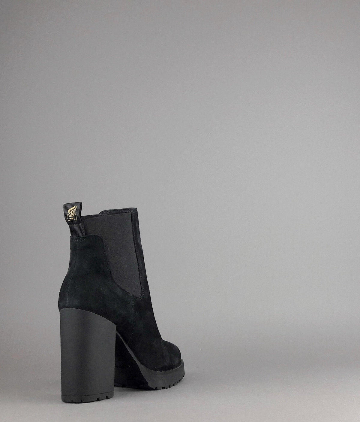 Hogan Stivaletto Donna H542 Camoscio Nero Elastici Laterali