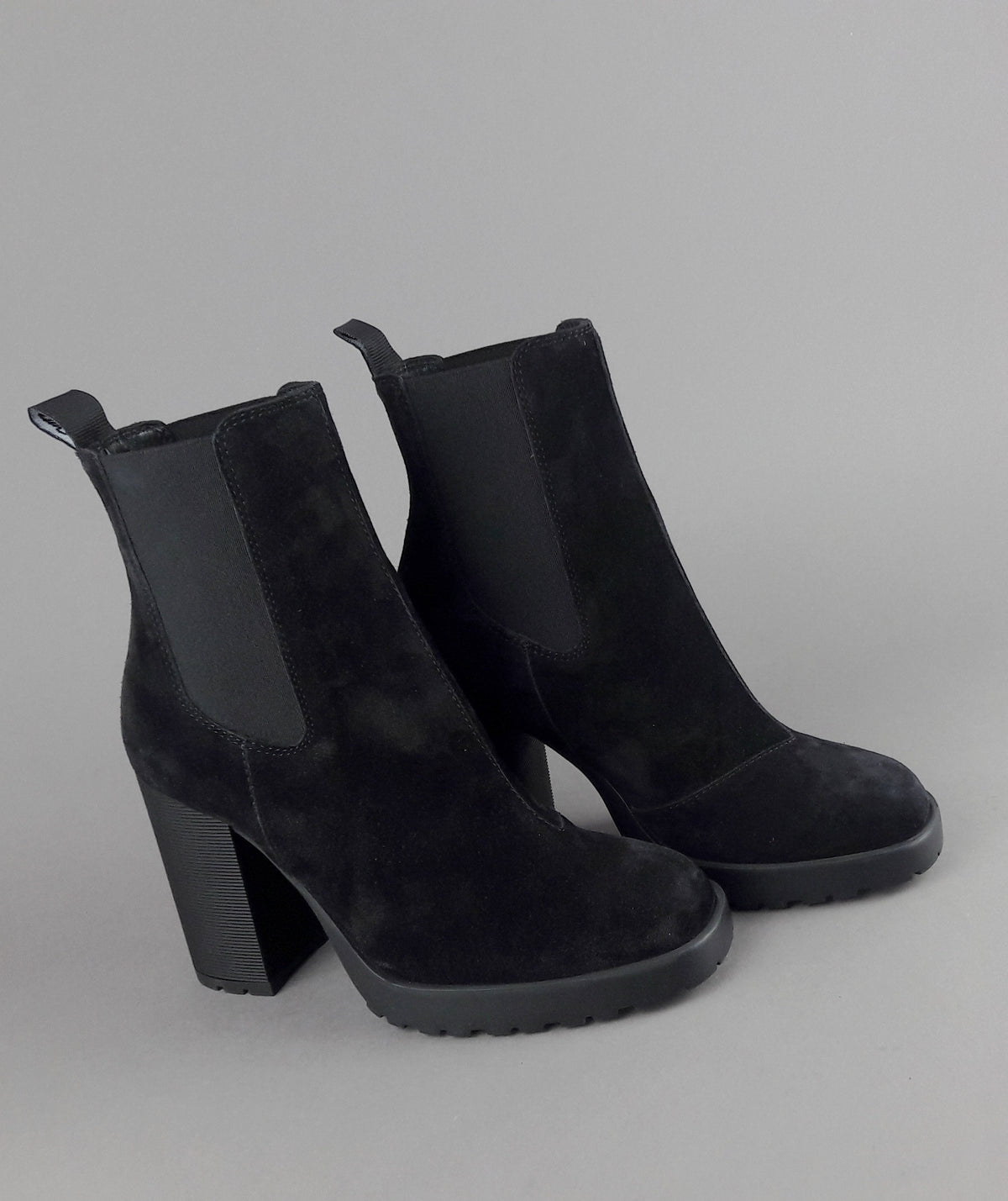 Hogan Stivaletto Donna H623 Camoscio Nero Elastici Laterali