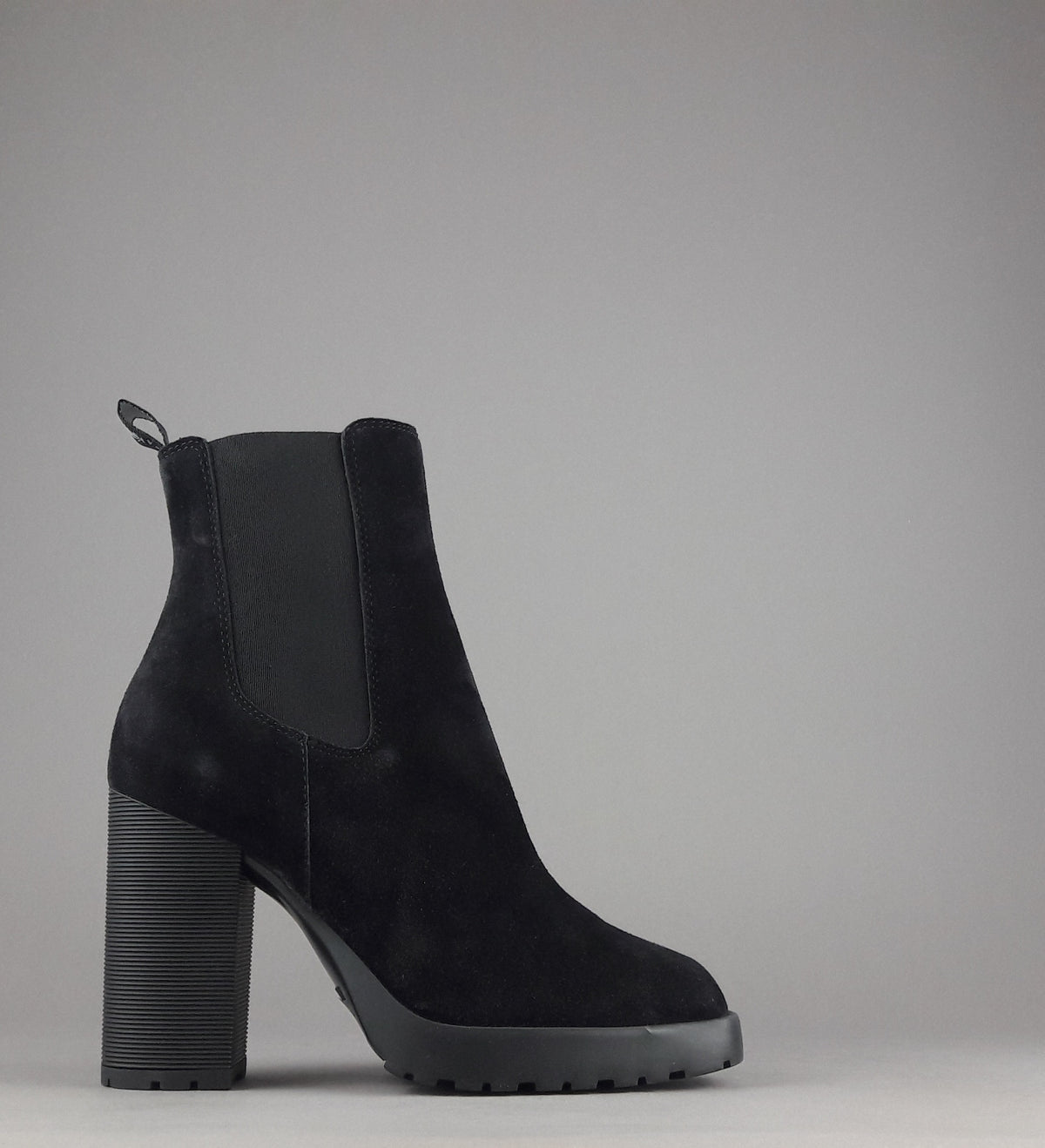 Hogan Stivaletto Donna H623 Camoscio Nero Elastici Laterali