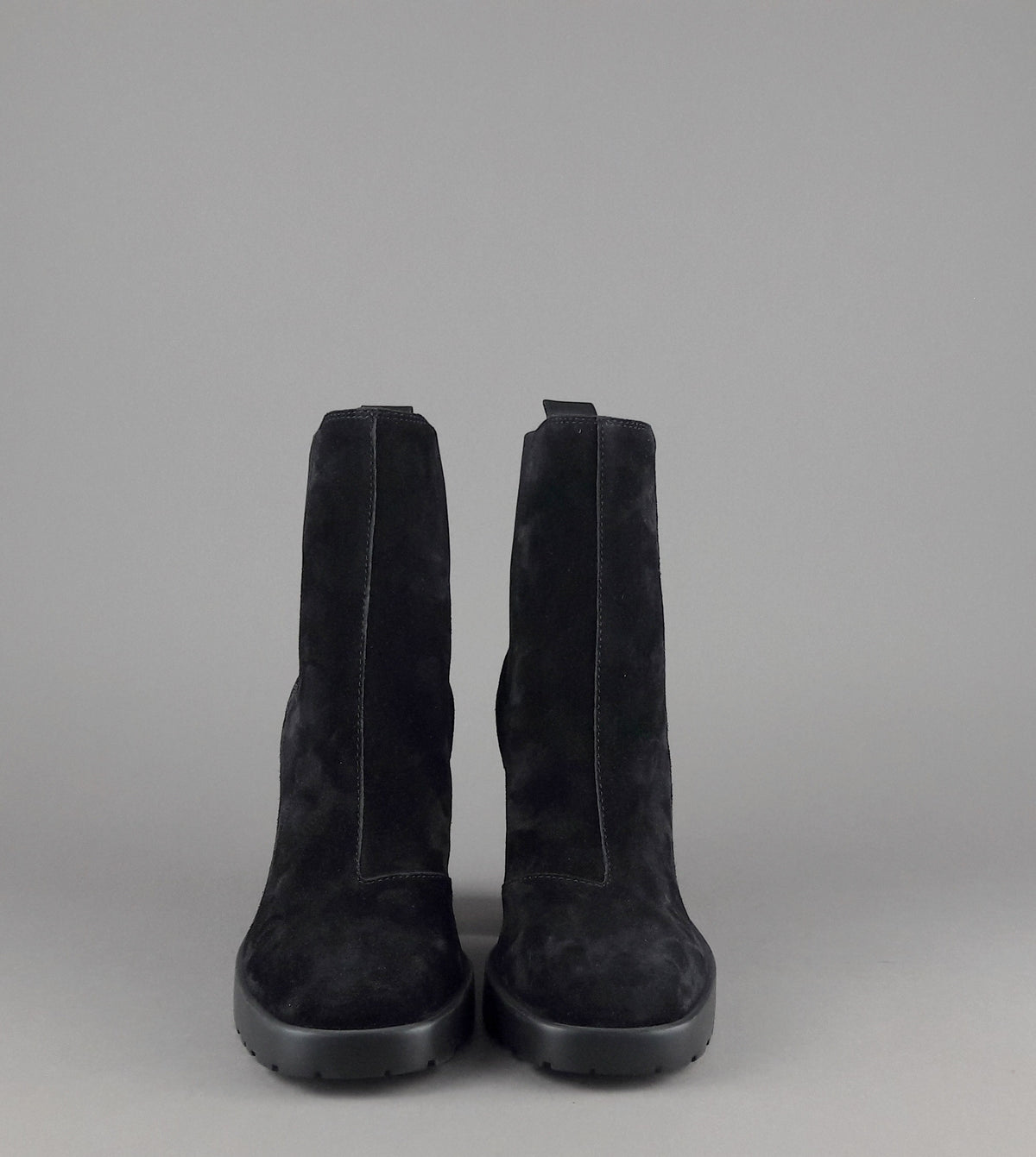 Hogan Stivaletto Donna H623 Camoscio Nero Elastici Laterali