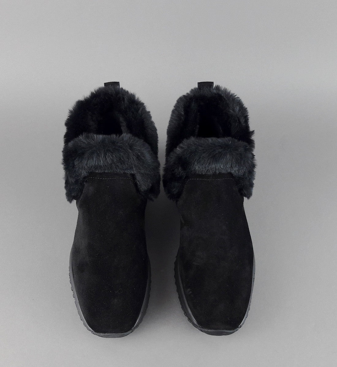 Hogan Stivaletto Interactive Donna Camoscio Nero Profilo Ecopelliccia