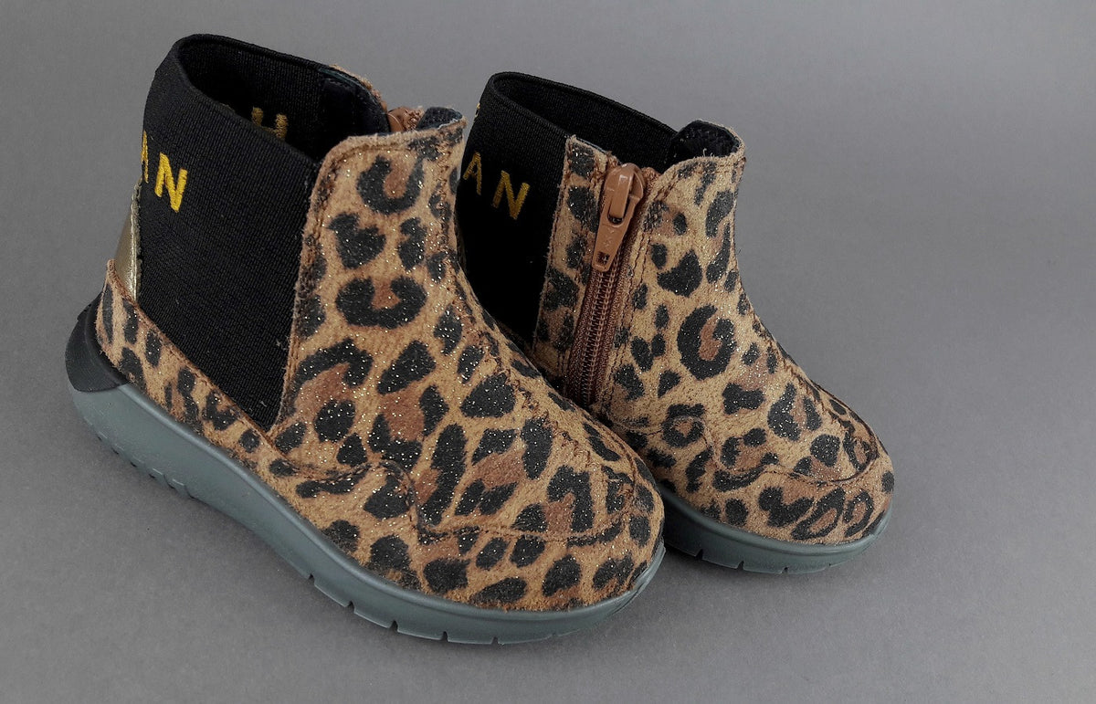 Hogan Stivaletto Interactive3 Junior Baby Camoscio Stampa Animalier
