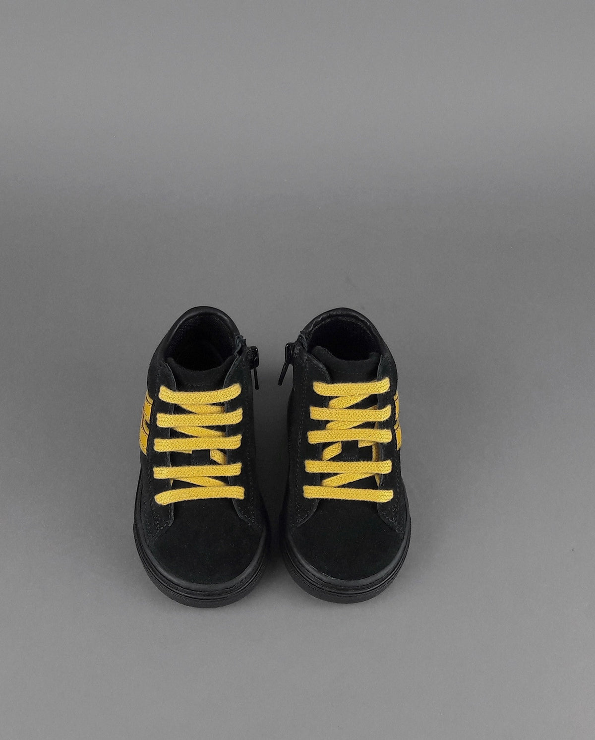 Hogan Stivaletto J340 Junior Baby Camoscio Nero H Pelle Giallo