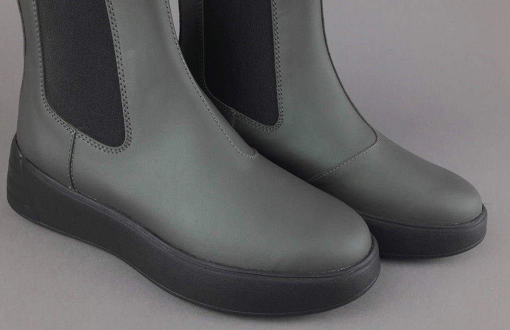 Hogan Stivaletto Rebel Donna H562 Pelle Gommata Verde Militare