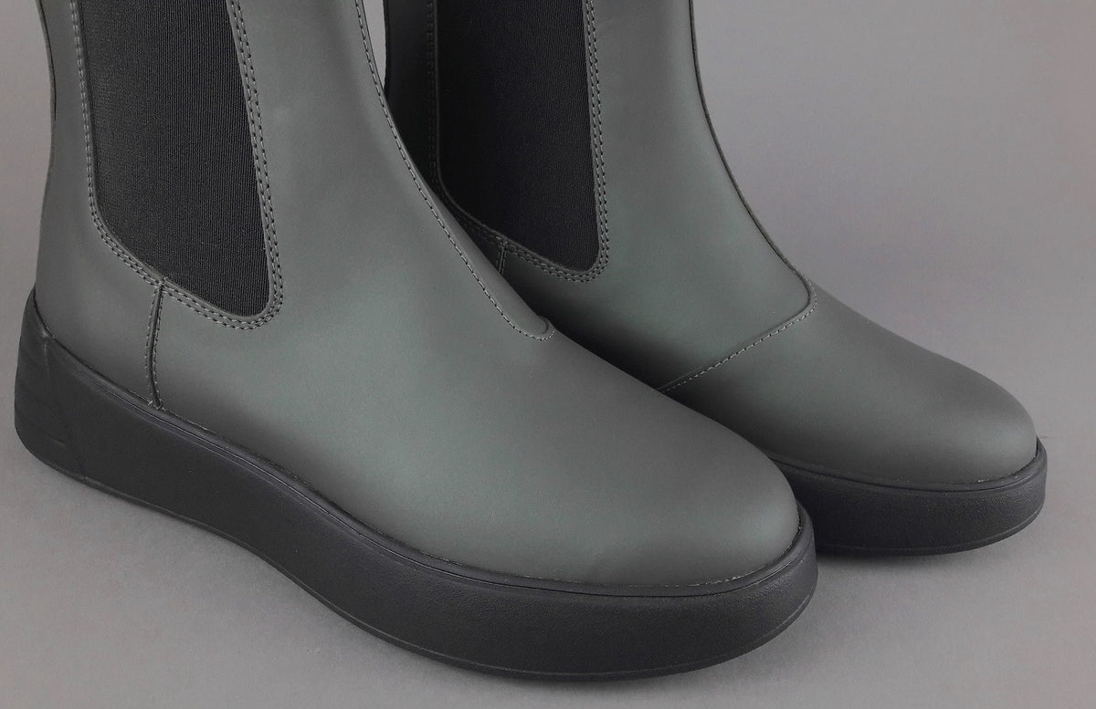 Hogan Stivaletto Rebel Donna H562 Pelle Gommata Verde Militare